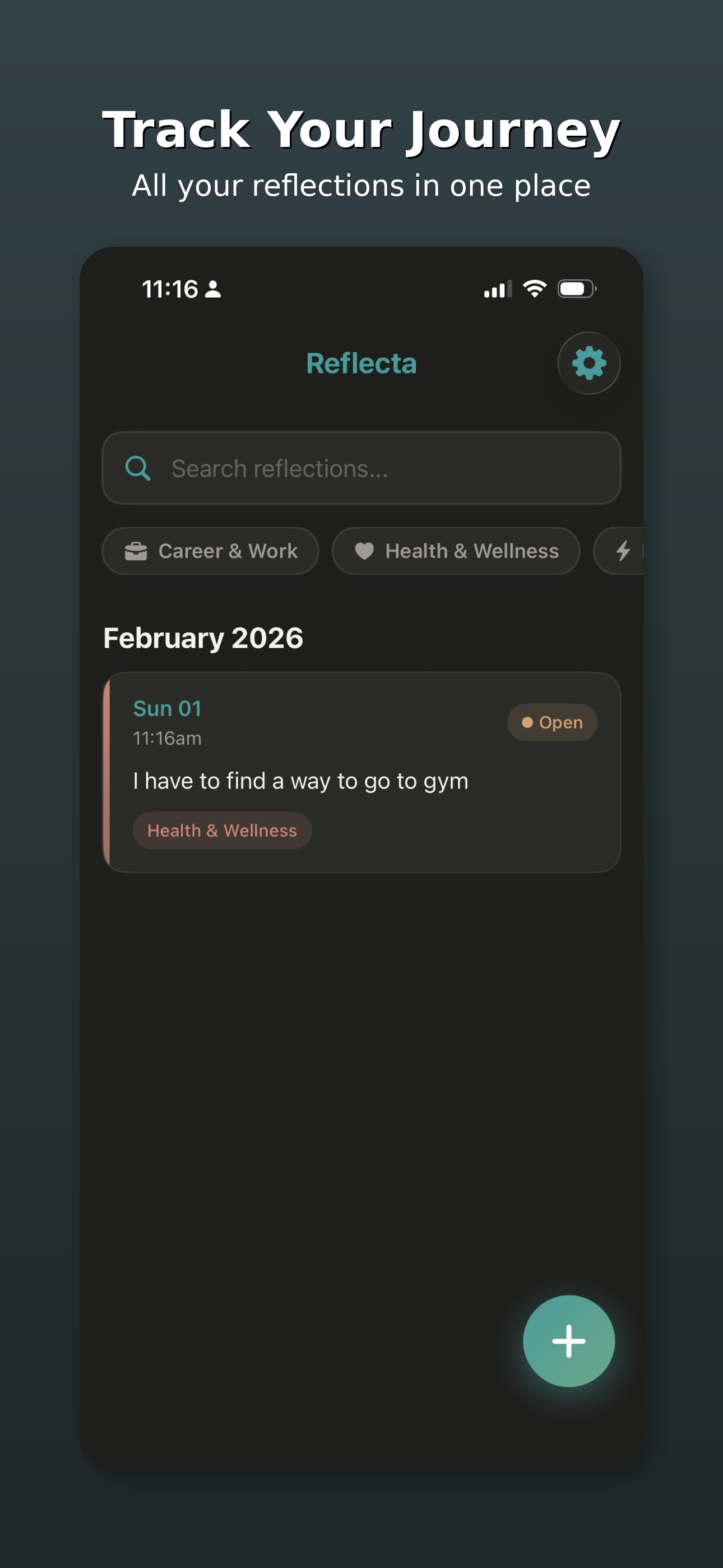 Track your journey - all reflections in one place